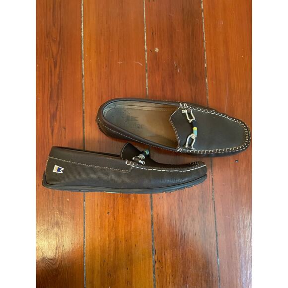 Riomar Men’s 9.5 Nautical Bit Loafers Brown Leather Shoes Boat Casual EU 42.5